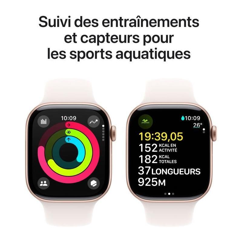 Apple Watch Series 10 GPS + Cellular 46mm - Boîtier Rose Gold - Bracelet Light Blush Sport_BAND