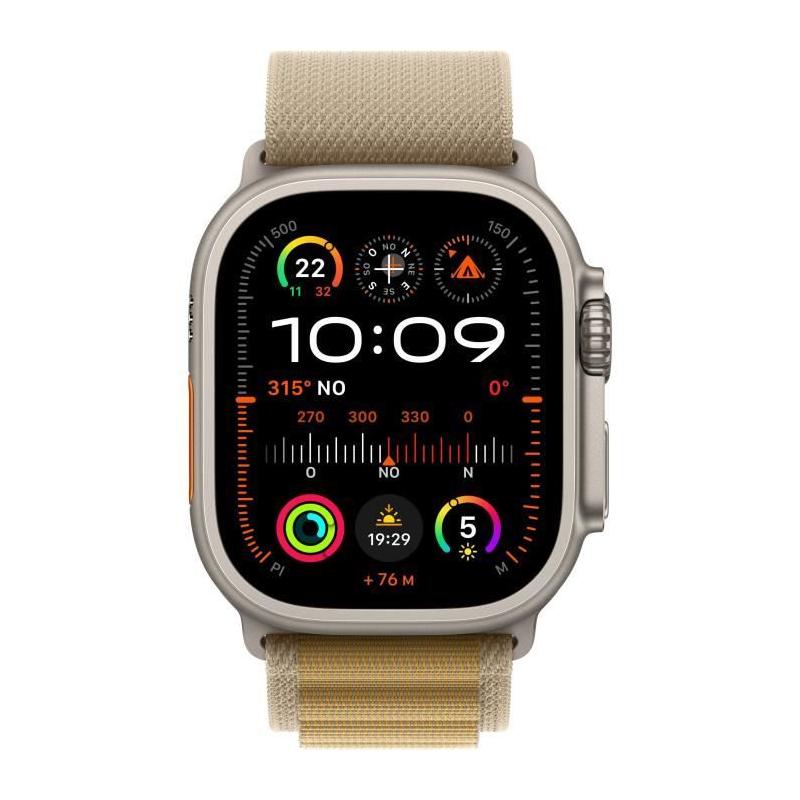 Apple Watch Ultra 2 GPS + Cellular - Titanium Naturel - Tan Alpine Loop - Large