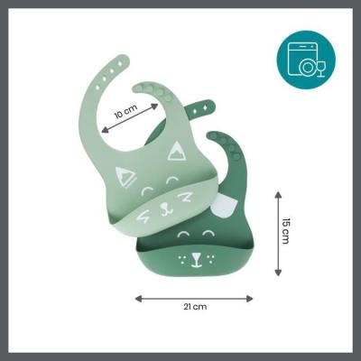 Lot de 2 bavoirs en silicone avec poche ventrale - Babymoov