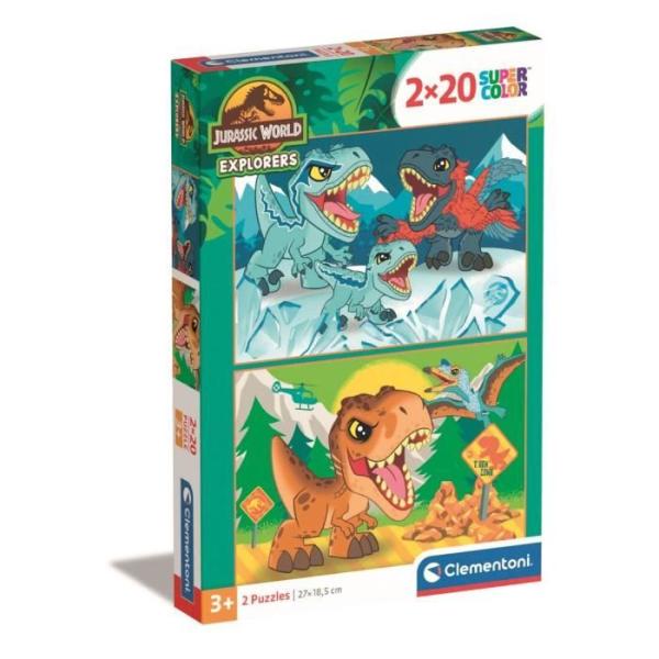 Clementoni jigsaw puzzle super color jurassic world, 2x20st.