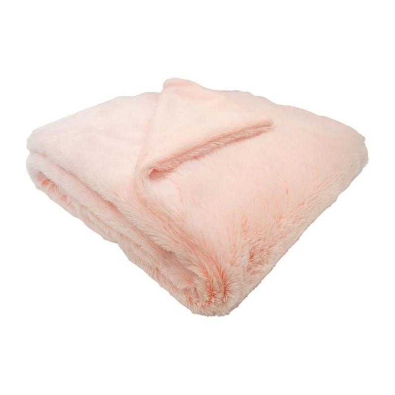 Couverture doublée DOMIVA ultra douce - 75 x 100 cm - Lait fraise