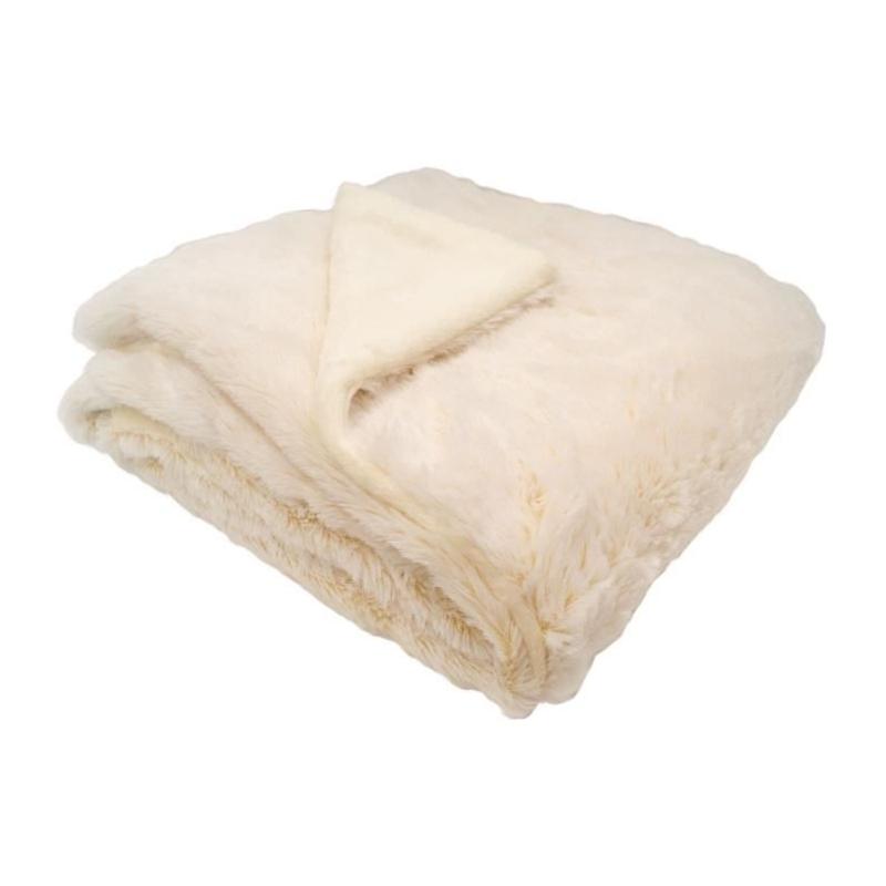 Couverture doublée DOMIVA - Ultra douce et chaude - Crème