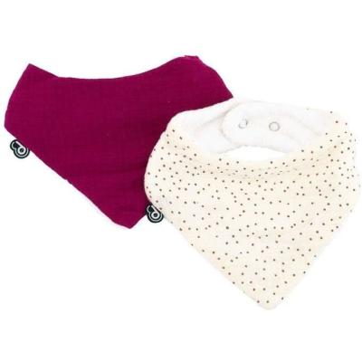 Lot x2 bavoirs bandana Grenadine pois - DOMIVA