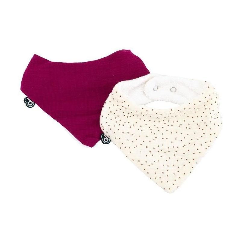 Lot x2 bavoirs bandana Grenadine pois - DOMIVA
