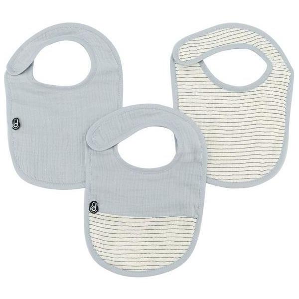 Lot x3 bavoirs - DOMIVA - 0-6 mois - Gaze de coton - Bleu vintage