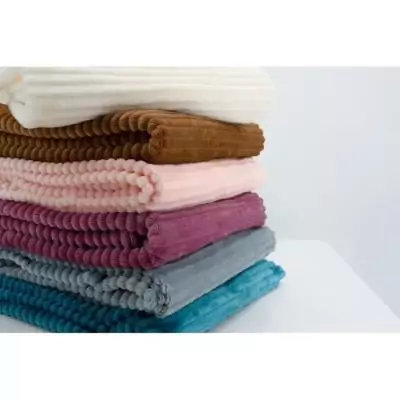 Couverture boudoir Velours côtelé - DOMIVA - Framboise