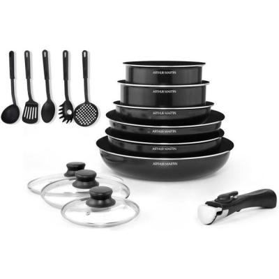 Batterie de cuisine 15 pièces ARTHUR MARTIN noir - Induction OK