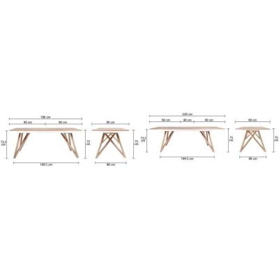 Table à manger extensible style scandinave - Sawyer L180 / 220 cm