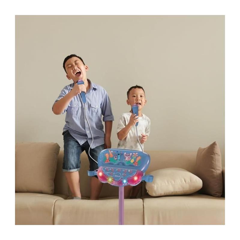 Microphone Stitch sur pied avec enceinte, 2 Micros et Effets - MICRO KARAOKE ENFANT