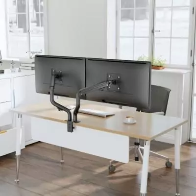 Bras articulés double OPLITE MT10 Noir - Ergonomique et réglable Bras articulés double OPLITE MT10 Noir - Ergonomique et réglable