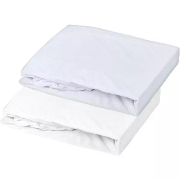 Lot 2 drap housse - P'TIT DODO - Jersey - 70 x 140 cm - Blanc / Light blue