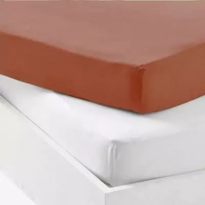 Lot 1 alèse + 1 drap housse P'TIT DODO - Blanc / Tomette Lot 1 alèse + 1 drap housse P'TIT DODO - Blanc / Tomette