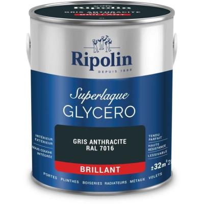 Peinture laque glycéro gris anthracite RAL 7016 - RIPOLIN - 2 L