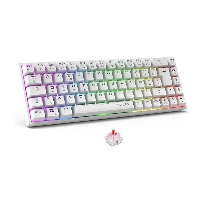 Clavier Gamer sans fil The G-Lab KEYZ TITAN RGB Blanc