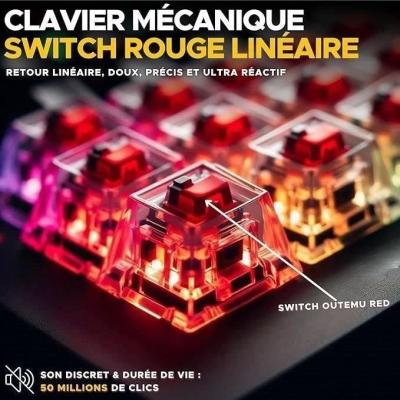 Clavier Gamer sans fil The G-Lab KEYZ TITAN RGB Blanc