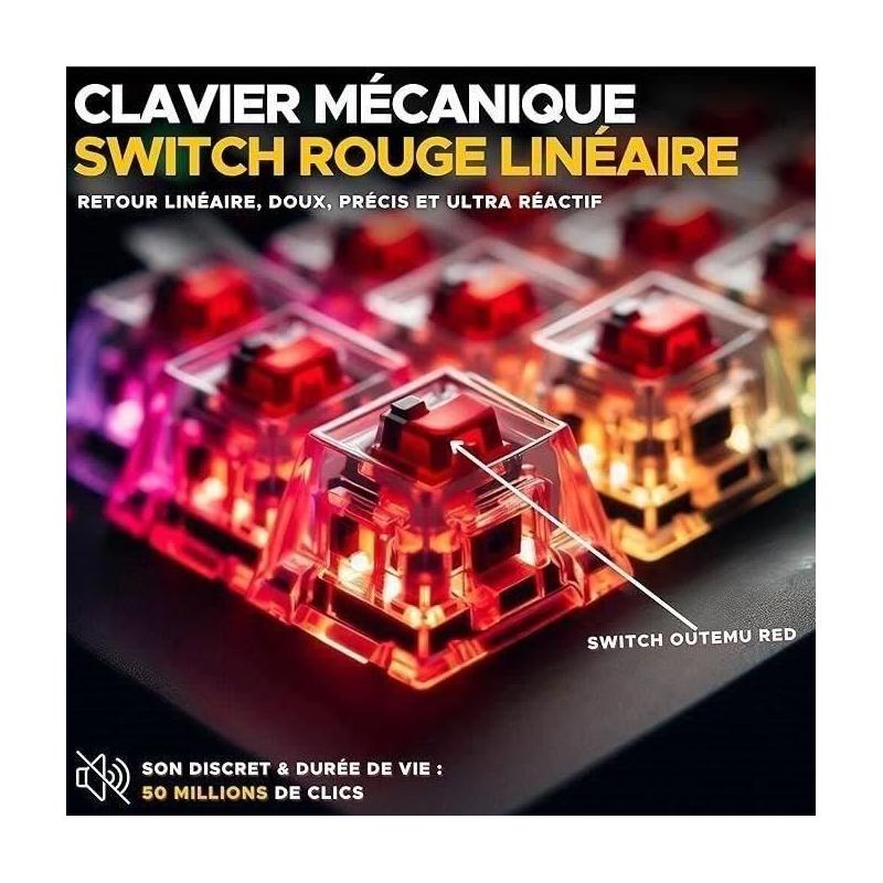 Clavier Gamer sans fil The G-Lab KEYZ TITAN RGB Blanc