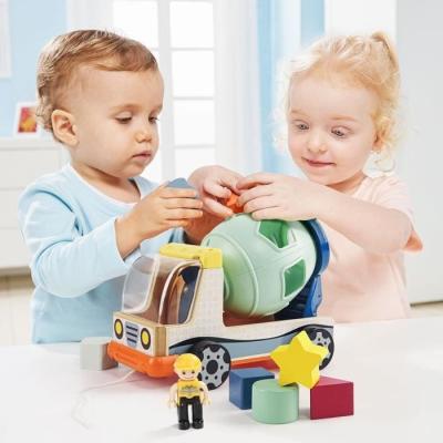 Véhicule de chantier : jeu éducatif tri couleurs/formes, 2 ans