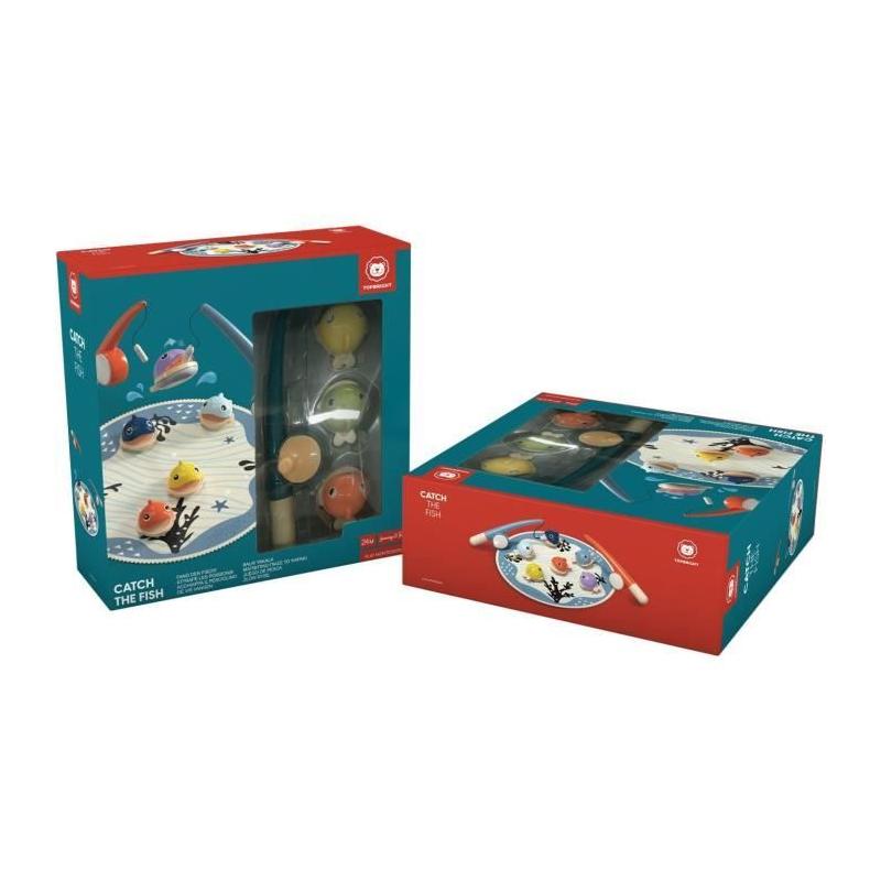 Attrape les Poissons: jeu éducatif 2 ans, 6 poissons magnétiques, 2 cannes à pêche