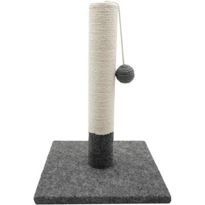 Poteau griffoir pour chat - TYROL - Design simple - Gris et blanc - 42cm