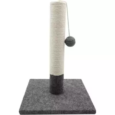 Poteau griffoir pour chat - TYROL - Design simple - Gris et blanc - 42cm