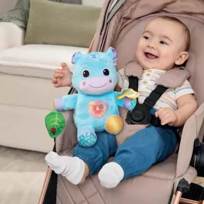Doudou interactif VTECH THÉO, MON HIPPO CALIN (BOUTEILLES PLASTIQUE RECYCLÉES)