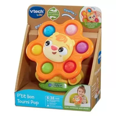Découvrez le VTECH P'TIT LION TOURNI POP en plastique recyclé!
