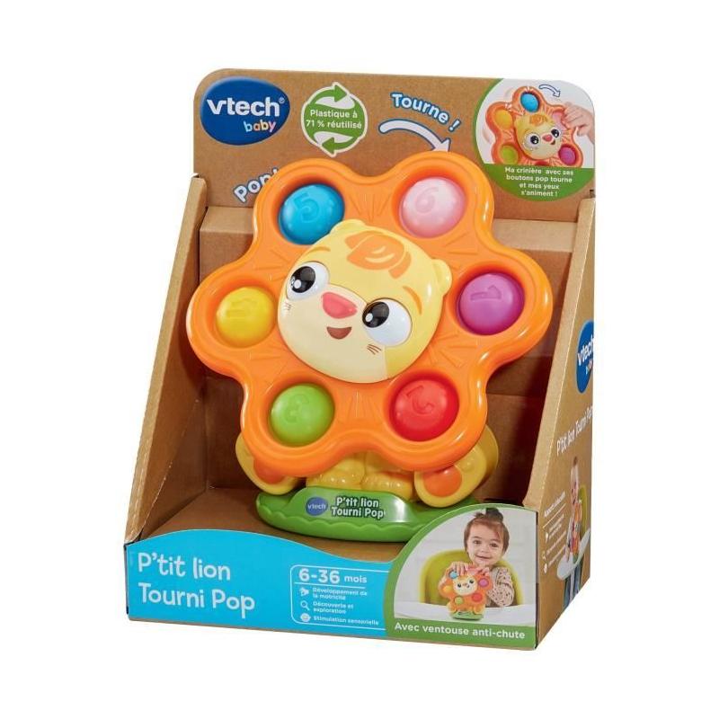 Découvrez le VTECH P'TIT LION TOURNI POP en plastique recyclé!