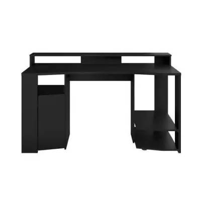 Bureau gaming LED noir - L152 x P61,5 x H86,7 cm - Grande zone de jeu