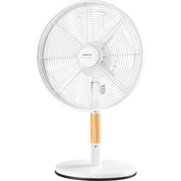 Ventilateur de bureau - SENCOR - SFE 3080WH - 3 vitesses - Oscillation 80° - Design métal et bois
