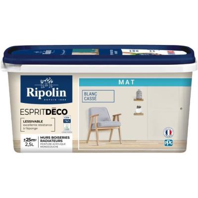 Peinture polyvalente blanc cassé mat - RIPOLIN - 2,5 L