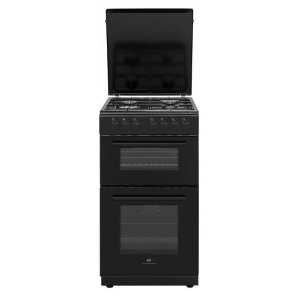 Cuisiniere gaz CONTINENTAL EDISON CECDF5060B3 - 4 feux - noir - L50 xP60 x H90 cm