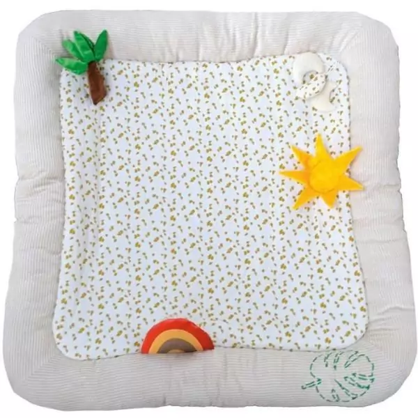 Tapis d'activités safari pour bébé Beige 100x100 cm