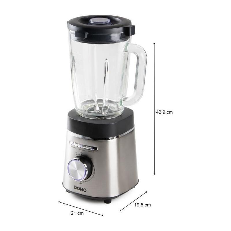 Mélangeur DOMO DO740BL - Puissant 1400 W - 1,75 L - Gris