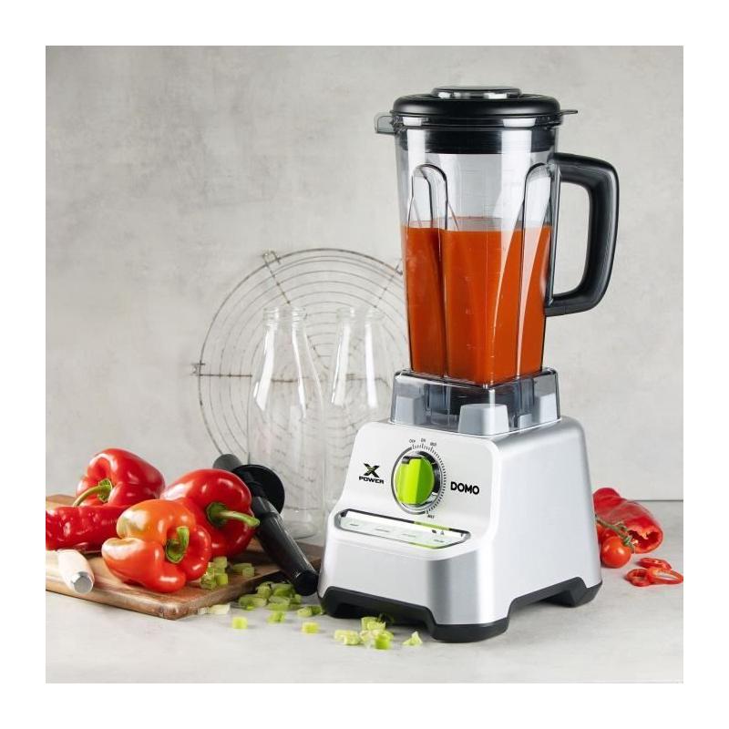 Mélangeur puissant XPOWER DOMO - 1500 W - 2 L - Gris