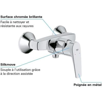 Robinet douche monocommande GROHE Start Flow - Installation murale
