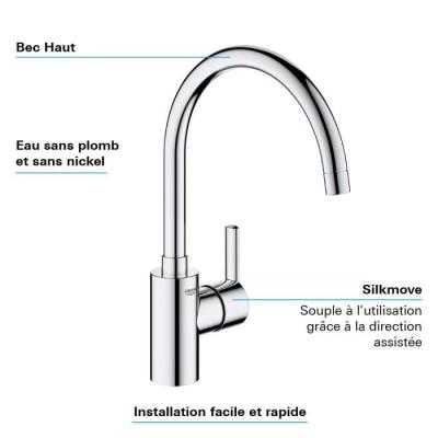 Mitigeur Evier Feel Chromé 32670002 : design et performance
