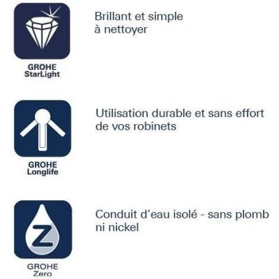 Robinet de cuisine GROHE - Design moderne en métal chromé