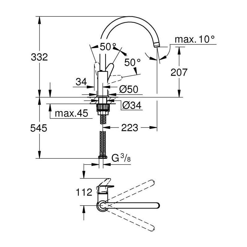 Robinet de cuisine GROHE - Design moderne en métal chromé