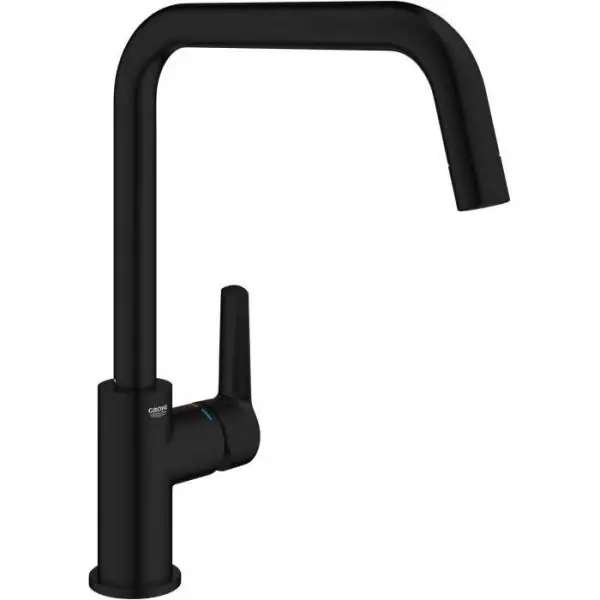 Robinet de cuisine - Mitigeur monocommande évier - Noir mat - Bec haut - Rotation 150° - GROHE Start - 304702430