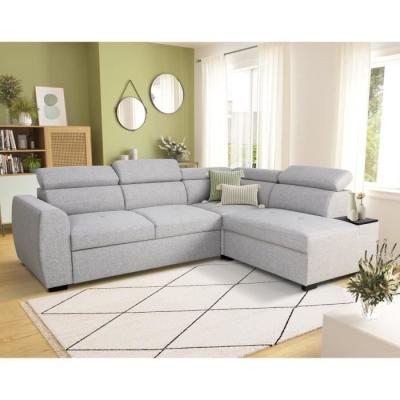 Canapé d'angle convertible réversible 4/5 places KELIO Gris