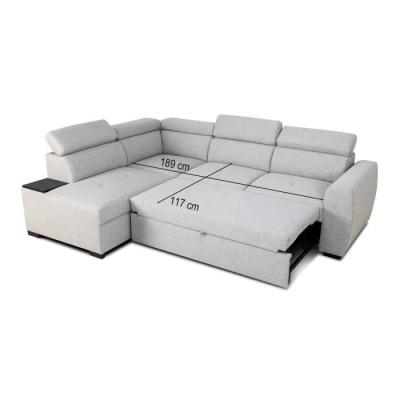 Canapé d'angle convertible réversible 4/5 places KELIO Gris
