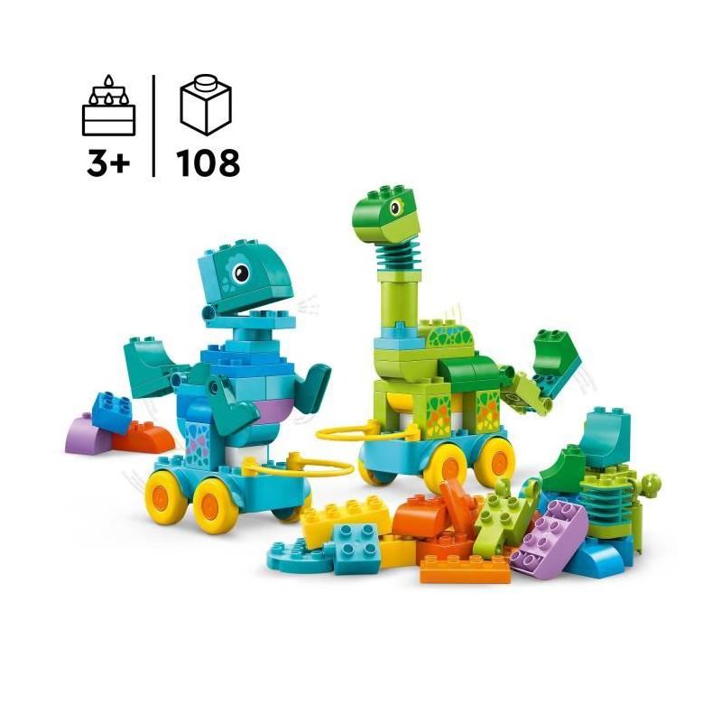 LEGO DUPLO Ma Ville 10451 Dinosaures sur Roues 3-en-1 - Jeu de construction dinosaures