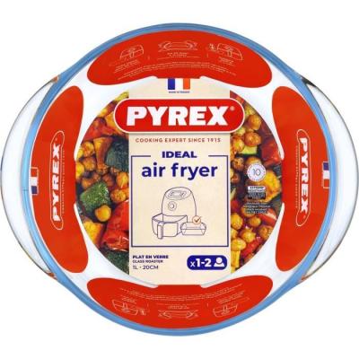Plat air fryer PYREX 20 cm en verre borosilicate