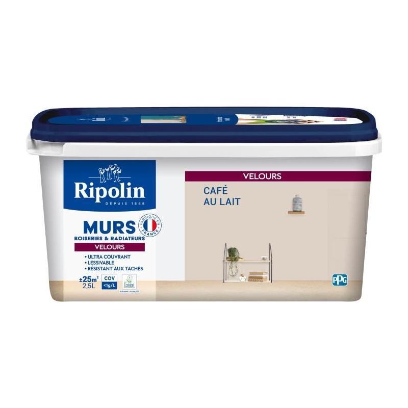 Peinture velours café au lait pour boiseries et radiateurs - RIPOLIN 2,5 L