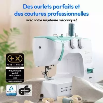 Machine a Coudre MEDION SM 60 - 62W - 24 Points - LED - Turquoise