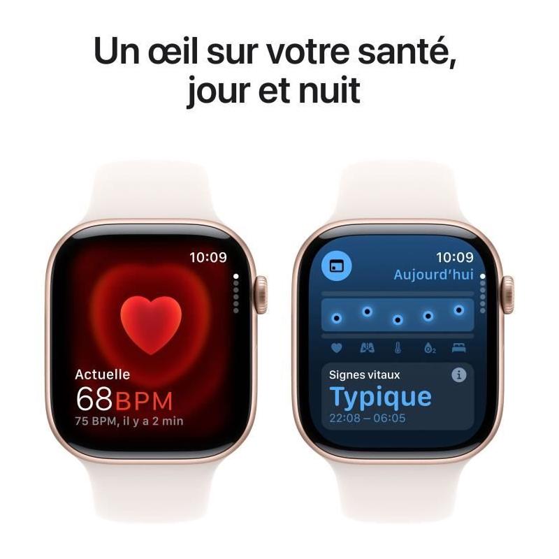 Apple Watch Series 10 GPS 46mm Rose Gold avec Bracelet Light Blush - S/M
