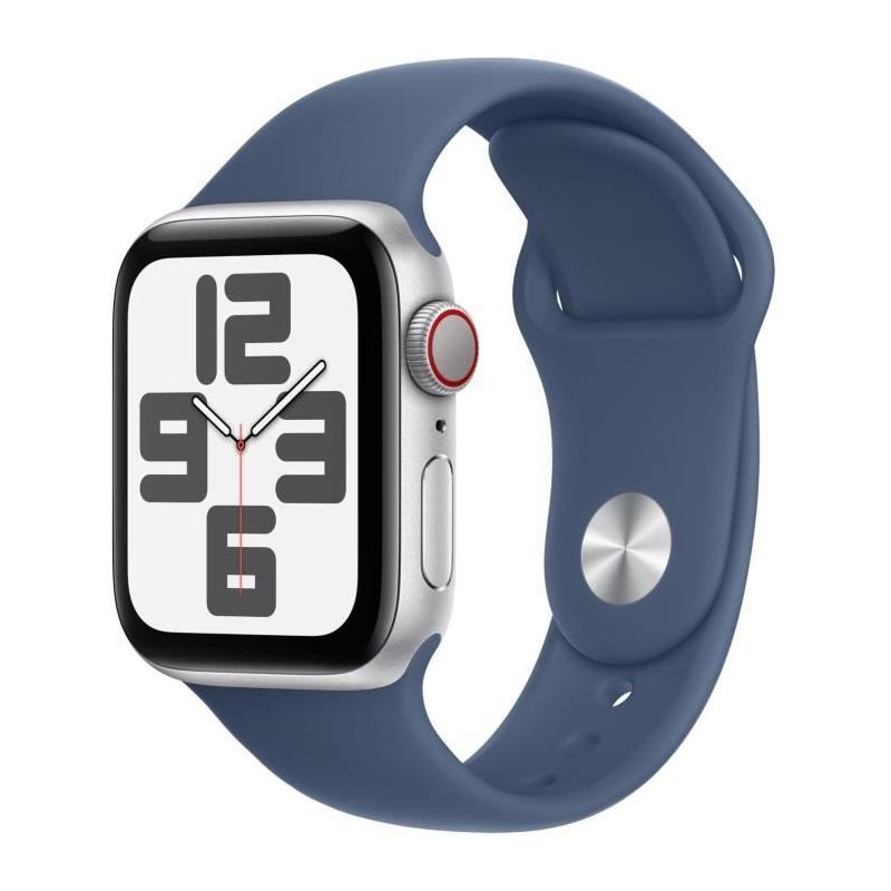 Apple Watch SE GPS + Cellular 40mm Silver Aluminium Denim Sport Band - S/M