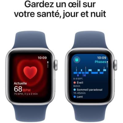 Apple Watch SE GPS + Cellular 40mm Silver Aluminium Denim Sport Band - S/M