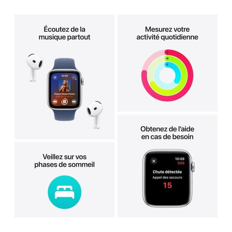 Apple Watch SE GPS + Cellular 44mm Midnight Aluminium & Bracelet Midnight Sport - MONTRE CONNECTEE