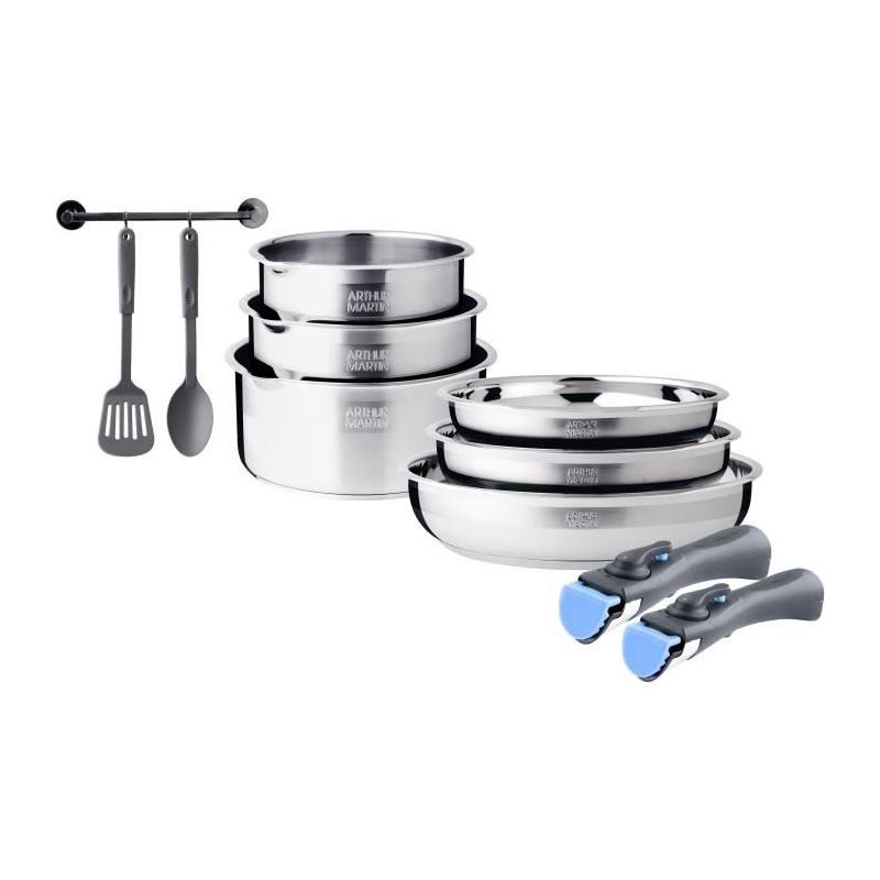 Ensemble cuisson induction Arthur Martin AM2238 - 10 pièces - Acier inoxydable